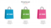 Free -  Shopping PPT PowerPoint Template With Shopping Bag